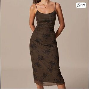 RIHOAS Olive Floral Maxi Dress